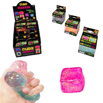 2" Cube Squeeze Ball [Glitter]