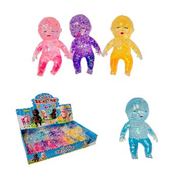 3.5" Glitter Gel Squishy Baby
