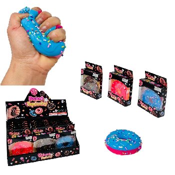 3" Gummy Gel Sprinkled Donut Squishy Toy