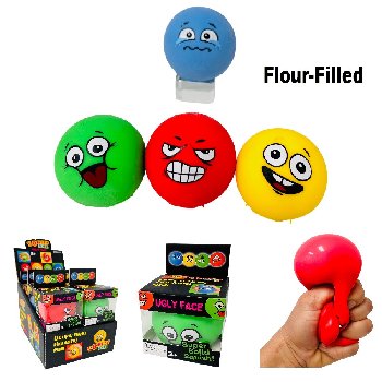 2.75" Flour-Filled Goofy Ugly Squishy Ball Toy