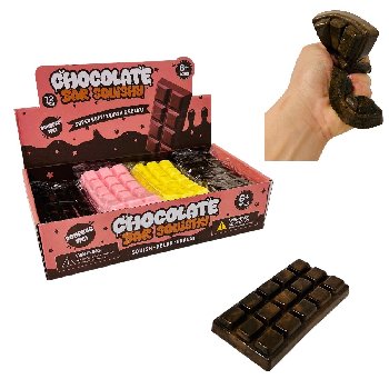 6"x2.75" Slow Rise Squishy Chocolate Bar [Pink/Yellow/Brown]