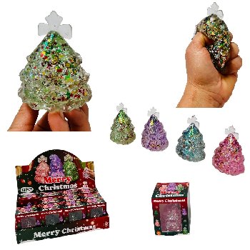 3" Sugar Gel Squeeze Squishy [Glitter Christmas Tree]
