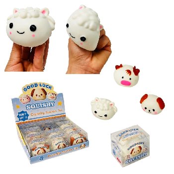 3" Crunchy Sheep/Dog/Cow Squishy Toy