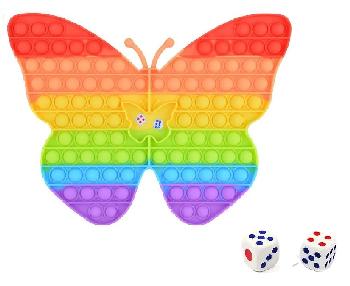 Push Pop Fidget Dice Game [Butterfly] 12.5"x9"