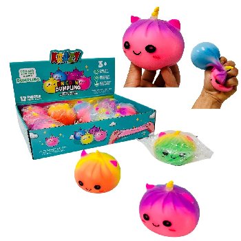 Dumpling Squishy Bun "Flour Foam" [Unicorn/Tie Dye Smiley Face]