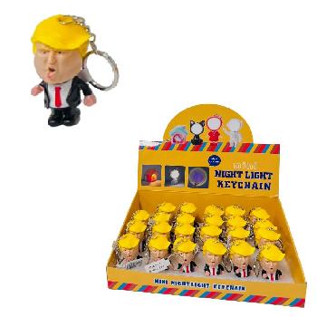 2.5" Light-Up Trump Keychain w/ Sound Effects:Make America Great