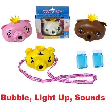 Bubble-Blowing Animal Camera with Lights & Sounds