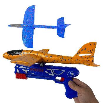 14" Foam Glider Plane with Launcher Toy