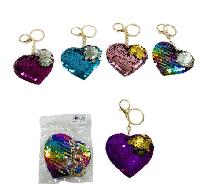 Reversible Sequin Key Chain [Heart]