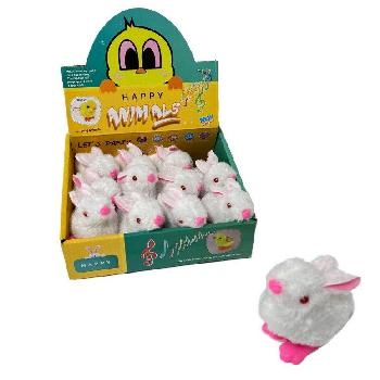 3.5" Wind-Up Plush Hopping Bunny Toy