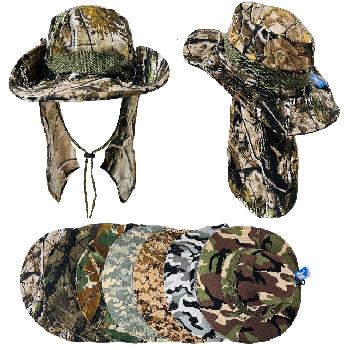 Cotton Soft Boonie Hat with Neck Flap [Hardwood Camo]