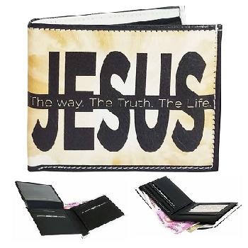 Vegan Leather Wallet [Bifold] Jesus:The Way. The Truth. The Light
