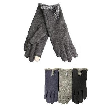 Ladies Fur Cuff Touch Screen Gloves