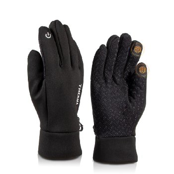 Men's Waterproof Insulated Gloves with Touch Screen [Grip Palm] Black Only
