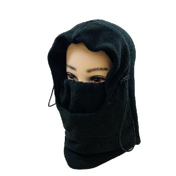 Extra Warm Black Fleece Hooded Face Mask