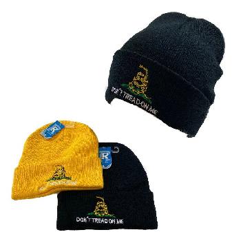 Embroidered Knitted Cuffed Hat [Don't Tread on Me]