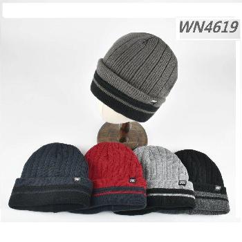 Plush-Lined Knit Toboggan [Double Striped Fold]
