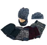 Plush-Lined Beanie/Neck Warmer Combo [Variegated]
