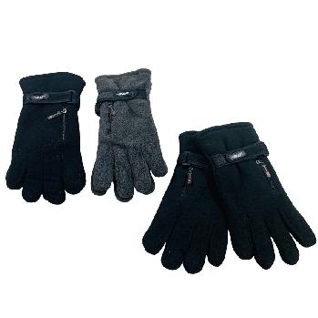 Men's Extra Warm Fleece Gloves with Zipper Pocket