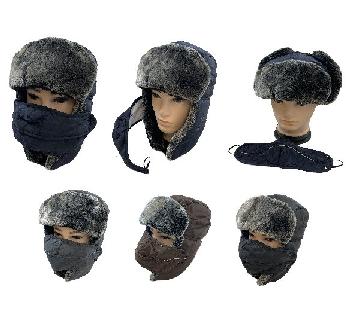 Aviator Hat with Fur Trim and Detachable Mask [3-in-1]