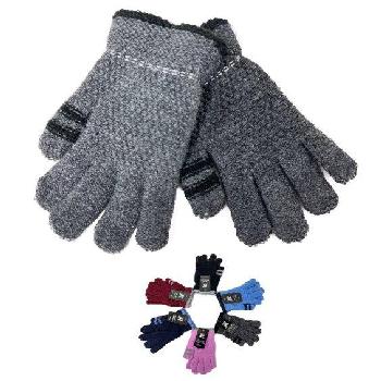 Child's Knitted Gloves [Solid with Thumb Stripes]