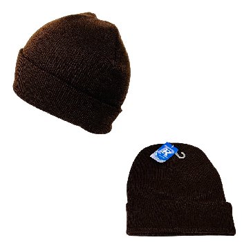 Knitted Cuffed Winter Hat [Solid Brown]