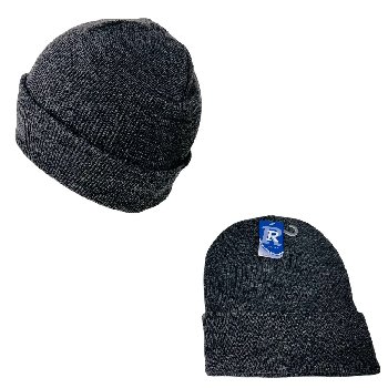 Knitted Cuffed Winter Hat [Solid Dark Gray]