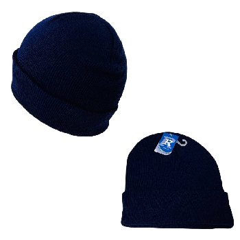 Knitted Cuffed Winter Hat [Solid Navy]