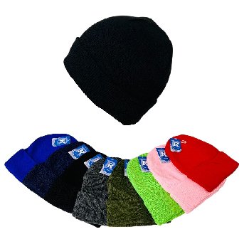 Knitted Cuffed Stocking Cap [Assorted Colors] 60g