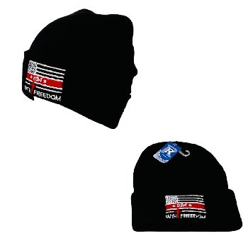 Embroidered Knitted Cuff Hat Cross/Flag Hat [Faith-Freedom]