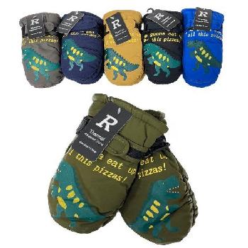 Boy's Puffy Insulated Mittens [Dinosaurs]