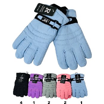 Youth Size Fleece-Lined Snow Gloves with Reinforced Palm