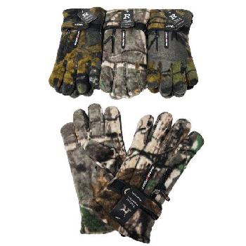 Men's Extra Warm Fleece Gloves with Zipper Pocket [Camo]