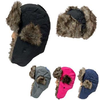 Aviator Hat with Fur Trim [Solid]
