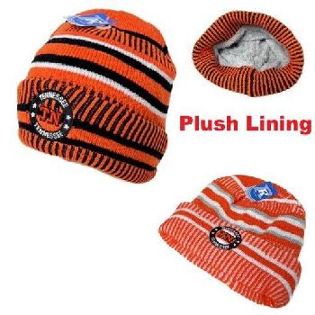 Knitted Plush-Lined Varsity Cuffed Hat [Seal] TENNESSEE