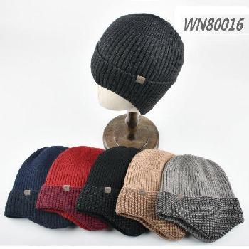 Knitted SuperSoft Plush-Lined Cuffed Hat w Ear Cover [Variegated]