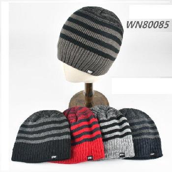 Plush-Lined Knit Beanie [Variegated/Striped/Solid Combo]