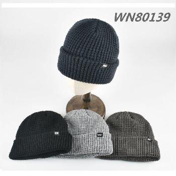 Plush-Lined Knit Toboggan [Waffle Knit] Solid Colors