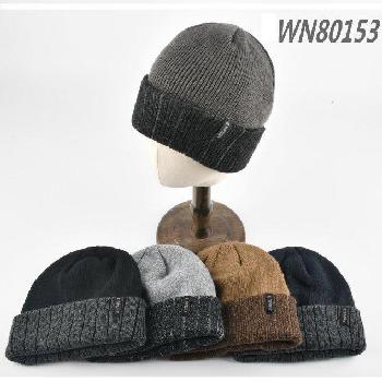 Plush-Lined Knit Toboggan [Solid Top/Variegated Fold]