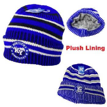 Knitted Plush-Lined Varsity Cuffed Hat [Seal] KENTUCKY