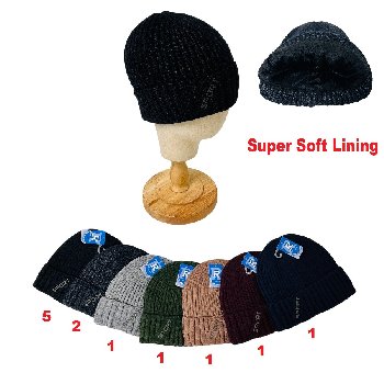 Knitted Cuffed Hat with Super Soft Plush-Lining [Criss Cross Lattice]