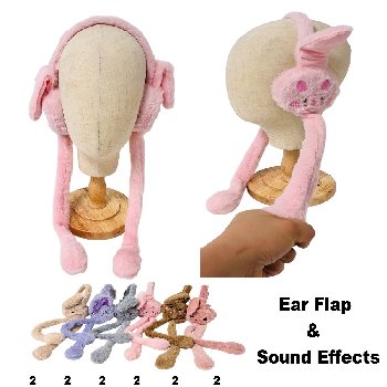 Plush Earmuff with Flapping Bunny Ears and Sound Effects [Bunny Faces]