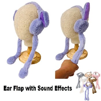 Plush Earmuff with Flapping Bunny Ears and Sound Effects