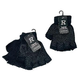 Anti-Slip Fingerless Knit Sport Glove [Black Only]