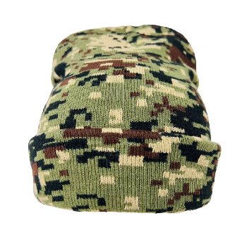 Camo Knitted Cuffed Hat [Child Size][Green Digital Camo Only]