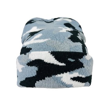 Camo Knitted Cuffed Hat [Child Size][Gray and White Camo Only]