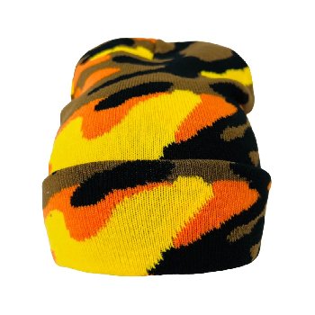 Camo Knitted Cuffed Hat [Child Size][Orange and Brown Camo Only]