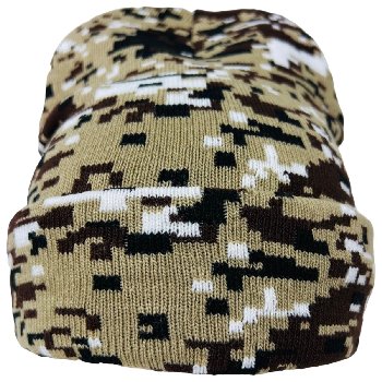 Camo Knitted Cuffed Hat [Adult Size][Tan Digital Camo Only]