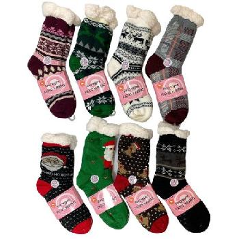 Plush-Lined Non Slip Sherpa Socks [Assortment] 9-11